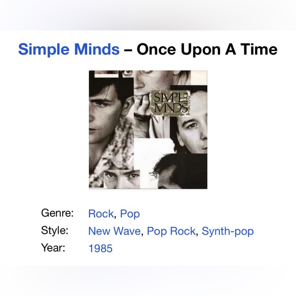 Lot of 2 Vinyl Simple Minds: Sparkle in the Rain/once upon a Time - Picture 2 of 6